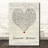 The Isley Brothers Summer Breeze Script Heart Song Lyric Print