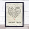 The Rolling Stones Sweethearts Together Script Heart Song Lyric Print
