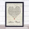 The Shapeshifters Lola's Theme Script Heart Song Lyric Print