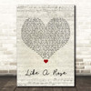 A1 Like A Rose Script Heart Song Lyric Print