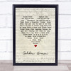 The Stranglers Golden Brown Script Heart Song Lyric Print