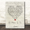 The Waterboys A Man Is in Love Script Heart Song Lyric Print