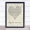 Theory of a Deadman Easy to Love You Script Heart Song Lyric Print