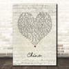 Tori Amos China Script Heart Song Lyric Print