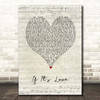 Train If It's Love Script Heart Song Lyric Print