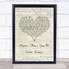 Travis Tritt More Than You'll Ever Know Script Heart Song Lyric Print