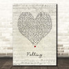 Trevor Daniel Falling Script Heart Song Lyric Print