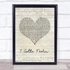 Black Eyed Peas I Gotta Feelin' Script Heart Song Lyric Print