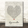 Westlife Dynamite Script Heart Song Lyric Print