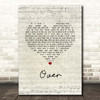 Blake Shelton Over Script Heart Song Lyric Print