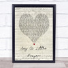 Bomb The Bass Say A Little Prayer Script Heart Song Lyric Print