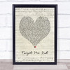 Brian Fallon Forget Me Not Script Heart Song Lyric Print