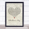 Bruce Springsteen Valentine's Day Script Heart Song Lyric Print