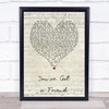 Carole King You've Got a Friend Script Heart Song Lyric Print