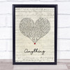 Catfish And The Bottlemen Anything Script Heart Song Lyric Print