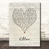 Adamski & Seal Killer Script Heart Song Lyric Print