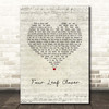 Celtic Songs Glasgow Celtic FC Four Leaf Clover Script Heart Song Lyric Print