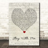 Chanyeol & Punch Stay With me Script Heart Song Lyric Print