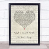 Chas & Dave Wish I Could Write A Love Song Script Heart Song Lyric Print