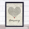 Christy Moore Beeswing Script Heart Song Lyric Print