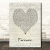 Damage Forever Script Heart Song Lyric Print