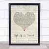 Demi Lovato Gift Of A Friend Script Heart Song Lyric Print