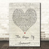 Don Henley The Boys Of Summer Script Heart Song Lyric Print