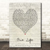 Ed Sheeran One Life Script Heart Song Lyric Print