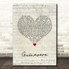 Eli Young Band Guinevere Script Heart Song Lyric Print