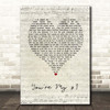 Enrique Iglesias You're My #1 Script Heart Song Lyric Print