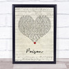 Alice Cooper Poison Script Heart Song Print