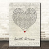 Eurythmics Sweet Dreams Script Heart Song Lyric Print