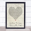 Finn Sometimes The Going Gets A Little Tough Script Heart Song Lyric Print