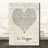Fiorella Mannoia In viaggio Script Heart Song Lyric Print