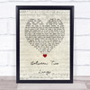 Florence + The Machine Between Two Lungs Script Heart Song Lyric Print