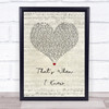 Alicia Keys That's When I Knew Script Heart Song Lyric Print