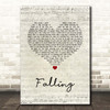 Gabrielle Falling Script Heart Song Lyric Print