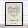 Garth Brooks Wrapped Up In You Script Heart Song Lyric Print