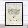 George Michael You And I Script Heart Song Lyric Print
