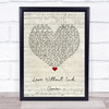 George Strait Love Without End, Amen Script Heart Song Lyric Print