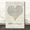 All Time Low Glitter & Crimson Script Heart Song Lyric Print