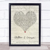 All Time Low Glitter & Crimson Script Heart Song Lyric Print