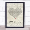 Halsey Still Learning Script Heart Song Lyric Print