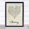 Harry Styles Cherry Script Heart Song Lyric Print