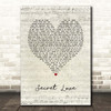 Hunter Hayes Secret Love Script Heart Song Lyric Print