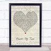 Indigo Girls Power Of Two Script Heart Song Lyric Print