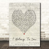 Jacob Lee I Belong to You Script Heart Song Lyric Print