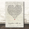Jake Owen Anywhere With You Script Heart Song Lyric Print