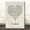 Jake Scott Naked Script Heart Song Lyric Print