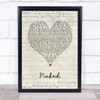 Jake Scott Naked Script Heart Song Lyric Print